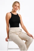 Siyah Halter Yaka Fitilli Seamless Body thumbnail 1