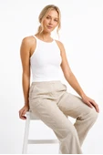 Beyaz Halter Yaka Fitilli Seamless Body thumbnail 1