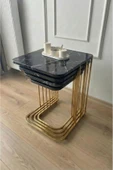 4'LÜ TEKERLEKLİ SEHPA ( GOLD CARRARA ) thumbnail 1