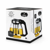 ÇELİK SÜZGEÇLİ CAM DEMLİK 1500ML (5224) thumbnail 2