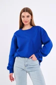 Saks Kadın Pamuklu Oversize Basic Bisiklet Yaka  Sweatshirt thumbnail 2