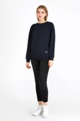 Kadın Lacivert Renk Basic Bisiklet Yaka Sweatshirt thumbnail 3