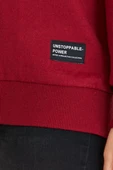 Kadın Bordo Renk Basic Bisiklet Yaka Sweatshirt thumbnail 3