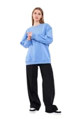 Mavi Kadın Pamuklu Oversize Basic Bisiklet Yaka Sweatshirt thumbnail 1