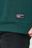 Erkek Koyu Yeşil Basic Bisiklet Yaka Sweatshirt thumbnail 3