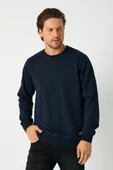 Erkek Lacivert Basic Bisiklet Yaka Sweatshirt thumbnail 1