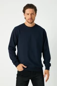 Erkek Lacivert Basic Bisiklet Yaka Sweatshirt thumbnail 2