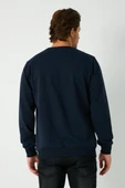 Erkek Lacivert Basic Bisiklet Yaka Sweatshirt thumbnail 4