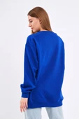 Saks Kadın Pamuklu Oversize Basic Bisiklet Yaka  Sweatshirt thumbnail 3
