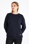 Kadın Lacivert Renk Basic Bisiklet Yaka Sweatshirt thumbnail 1