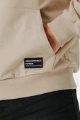 Bej Erkek Kapüşonlu Kanguru Cepli Sweatshirt thumbnail 3