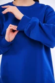 Saks Kadın Pamuklu Oversize Basic Bisiklet Yaka  Sweatshirt thumbnail 4