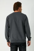 Erkek Antrasit Basic Bisiklet Yaka Sweatshirt thumbnail 3