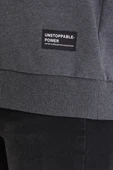 Kadın Antrasit Renk Basic Bisiklet Yaka Sweatshirt thumbnail 3