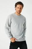 Erkek Gri Basic Bisiklet Yaka Sweatshirt thumbnail 1