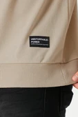 Erkek Bej Basic Bisiklet Yaka Sweatshirt thumbnail 3