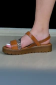 KADIN SANDALET HAKİKİ DERİ TABA - GRİ thumbnail 2