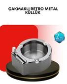 Paslanmaz Çakmaklı Küllük Masa Üstü Aksesuar thumbnail 1