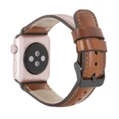 Apple Watch Uyumlu Deri Kordon 38-40-41mm RTST2EF Taba thumbnail 2