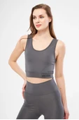 Kolsuz Dalgiç Baskılı Crop - Füme thumbnail 6