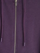 LCWAIKIKI Basic Mor Kapüşonlu Oversize Kadın Fermuarlı Sweatshirt thumbnail 7