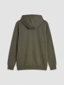 LCWAIKIKI Basic Haki Erkek Fermuarlı Sweatshirt thumbnail 4