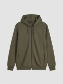 LCWAIKIKI Basic Haki Erkek Fermuarlı Sweatshirt thumbnail 3