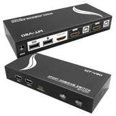 Powermaster PM-14742 2 Port HDMI KVM Switch Ultra HD 4K Kasa Çoklu Bilgisayar Kontrol Cihazı thumbnail 1