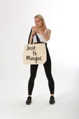 Baghashtag Love İs Magic Baskılı Kanvas Bez Çanta thumbnail 4