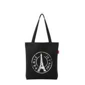 Baghashtag Siyah Bez Çanta Paris Baskılı thumbnail 1