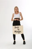 Baghashtag Love İs Magic Baskılı Kanvas Bez Çanta thumbnail 3