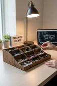 Ahşap Masaüstü Organizer 12 Bölmeli thumbnail 6