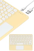 Touchpad Uyumlu Bluetooth Klavye Slim Kablosuz Wifi Q Klavye thumbnail 3