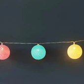 2m 10 LED Renkli Top Lamba thumbnail 4