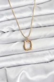 316L Çelik Zincir Gold Renk Model Kadın Kolye thumbnail 1