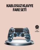 Bluetooth Kablosuz PS4 Gamepad Çift Motorlu Siyah Controller thumbnail 2