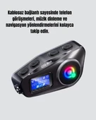 IP65 Suya Dayanıklı Kask Bluetooth Kulaklık LCD Ekranlı thumbnail 3