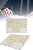 Android ve İOS Uyumlu Bluetooth Klavye Touchpad Slim Kablosuz Wifi Q Klavye thumbnail 1