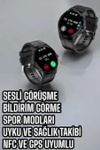 Akıllı Saat Sesli Görüşme Bluetooth Bağlantılı 3 Kordonlu thumbnail 4