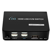 Powermaster PM-11789 4K Hdmi Usb Kvm Switch 2X1 thumbnail 1
