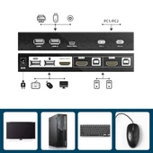 Powermaster PM-14742 2 Port HDMI KVM Switch Ultra HD 4K Kasa Çoklu Bilgisayar Kontrol Cihazı thumbnail 3