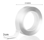2 metre 2 cm Çift Taraflı Şeffaf Bant thumbnail 2