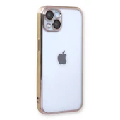 İphone 14 Plus Kılıf Lensli Silikon - Gold thumbnail 2