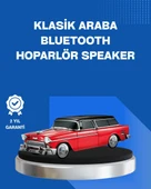 Retro Araba Şekilli Kablosuz Bluetooth Hoparlör thumbnail 1