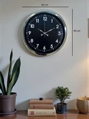 Zentime 40 Cm Krom Şık Duvar Saati thumbnail 5