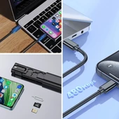 Cep Tipi 60W Bas Aç Type-C,İphone Şarj,Micro USB Hızlı Şarj Data Kablo Seti thumbnail 3