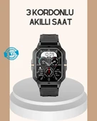 3 Kordonlu Akıllı Saat Uzun Pil Süreli thumbnail 1