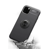 Apple İphone 11 Pro Max Kılıf Range Yüzüklü Silikon - Siyah thumbnail 3