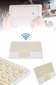 Android Ve İos Uyumlu Bluetooth Klavye Touchpad Slim Kablosuz Wifi Q Klavye thumbnail 5