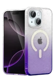 Newface Apple iPhone 15 Plus Pummel Shiny Magsafe Kapak - Mor thumbnail 1